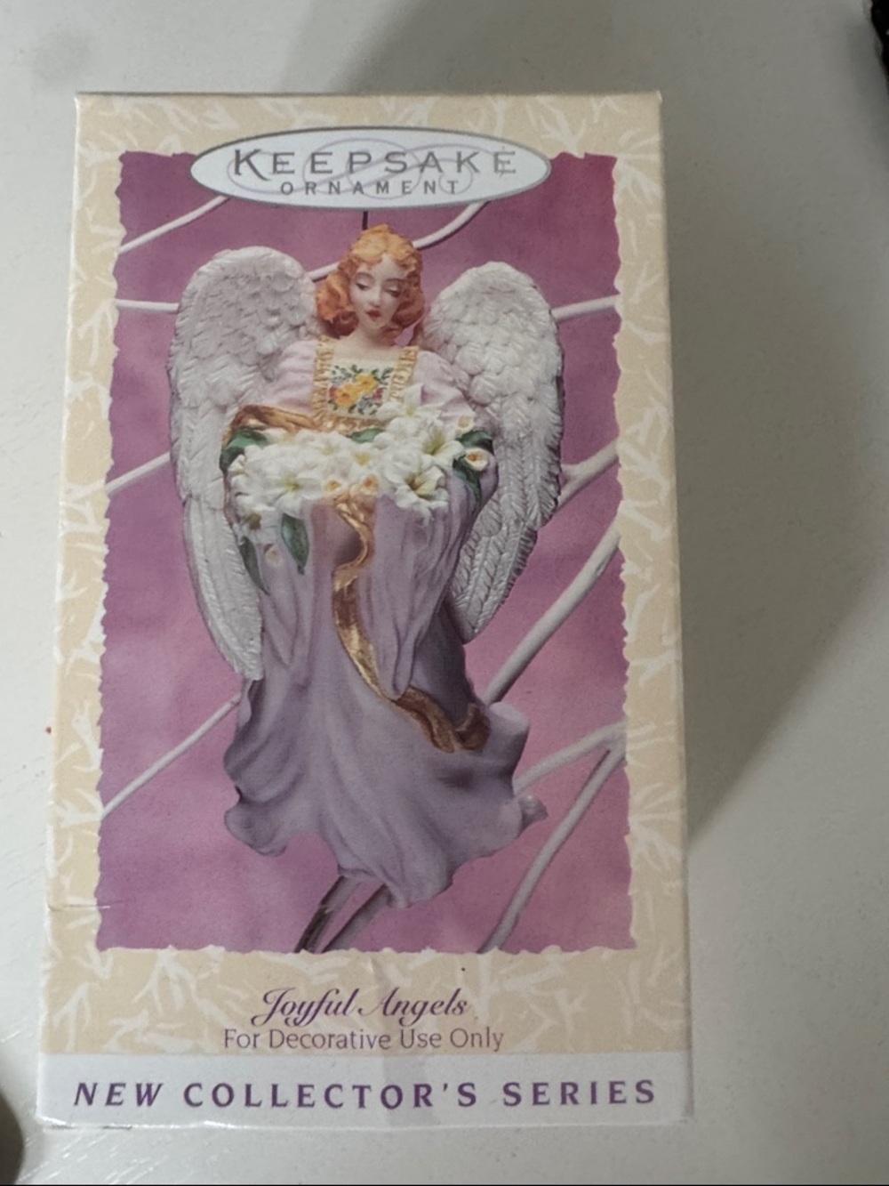 Hallmark Keepsake Ornament Joyful Angel in Purple and White